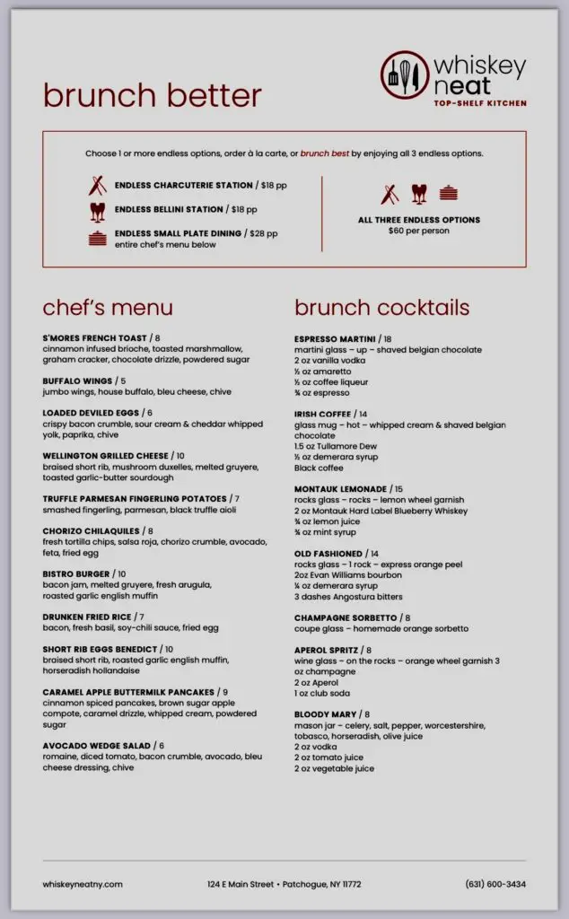 Whiskey Neat Brunch – Going Local Long Island Brunch in Patchogue
