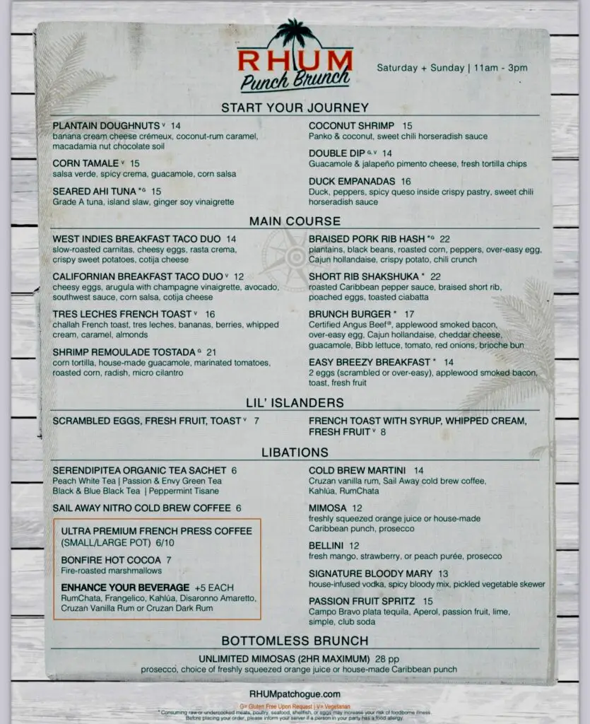 RHUM Punch Brunch – Going Local Long Island Brunch in Patchogue